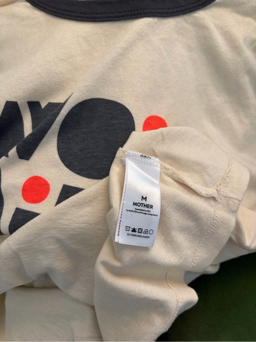 MOTHER Cream & Black 'Savoir Faire' Graphic Tee with Red Dots - Picture 3 of 3